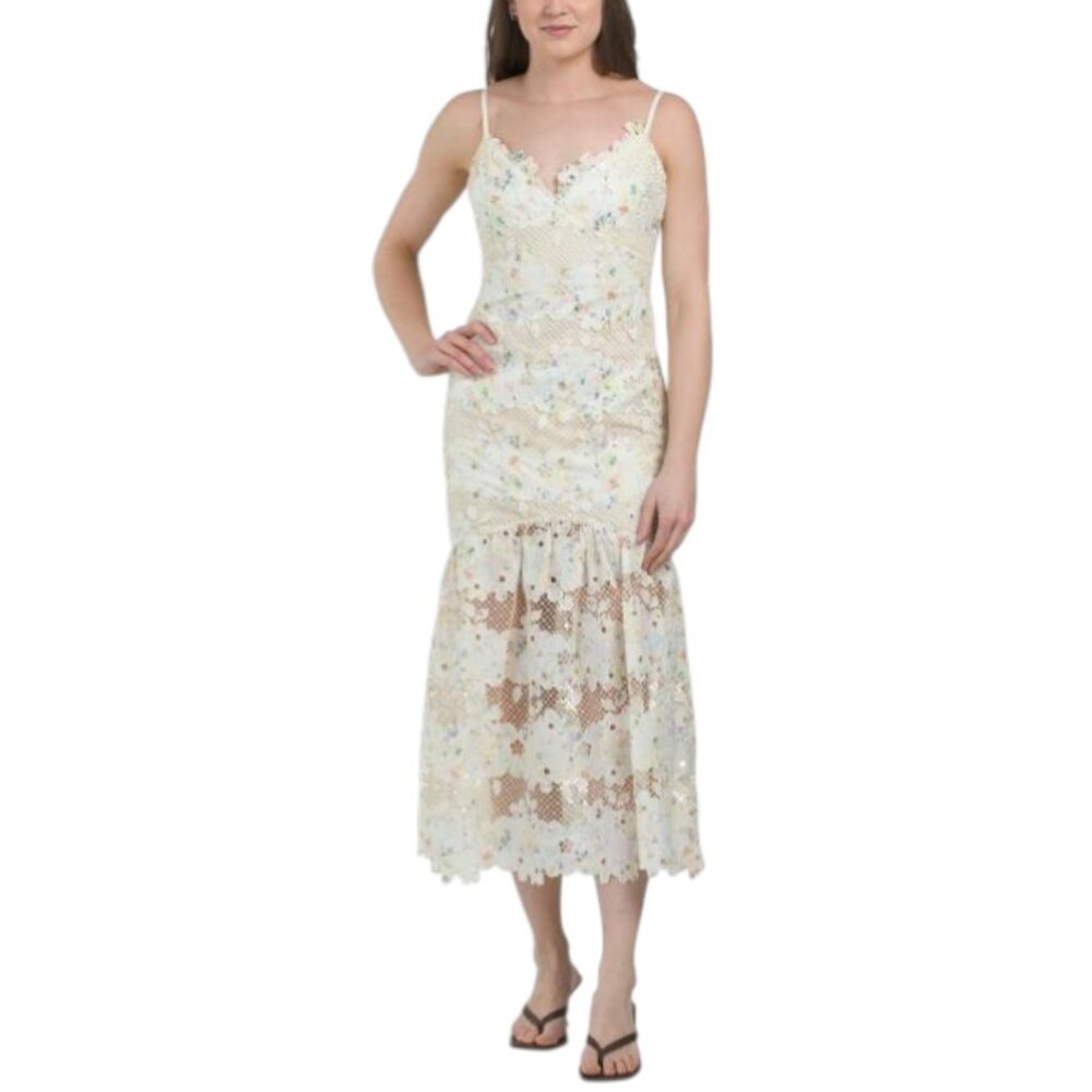 AROSE Sabrina Floral Print Lace Dress